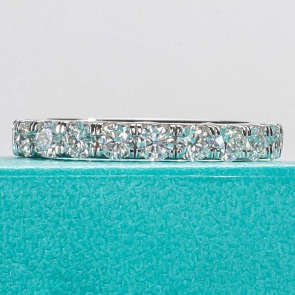 Certified 2~3 ct. t.w. 3mm Moissanite Diamond Full Eternity Band Ring NEW - Picture 12 of 16